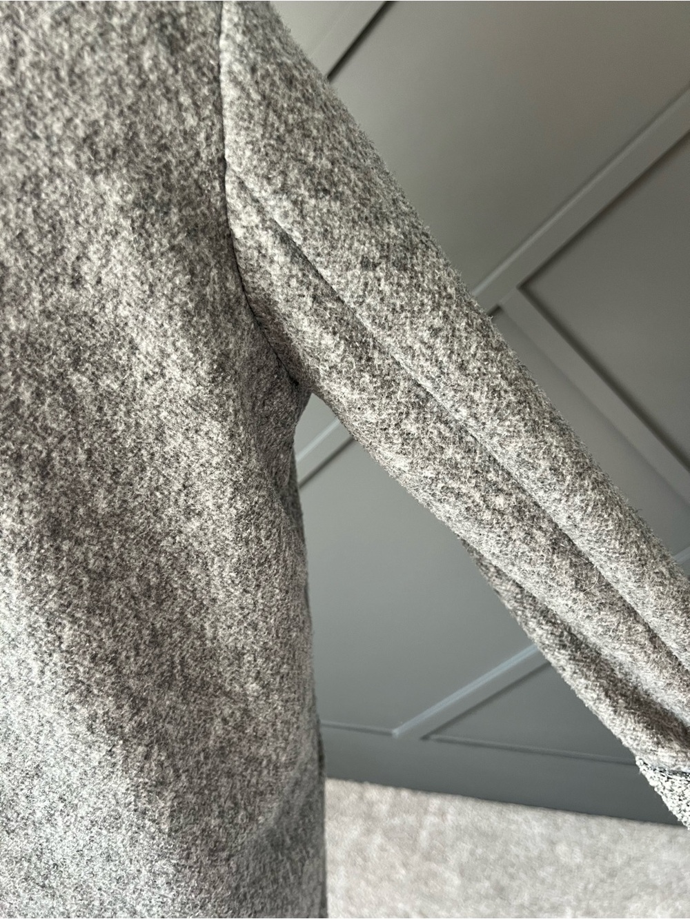 Old Navy Light Gray Wool-Blend Pea Coat - Picture 4 of 10